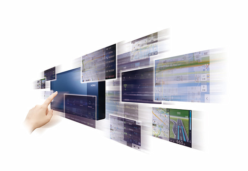 メニュー画面で軽快な操作で表示切り替えでき、ピンチ操作による地図の縮尺変更も滑らかに変更できるよう改良