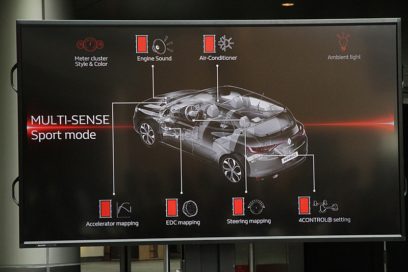 メガーヌ GTに搭載される各種システムの詳細を画面で解説