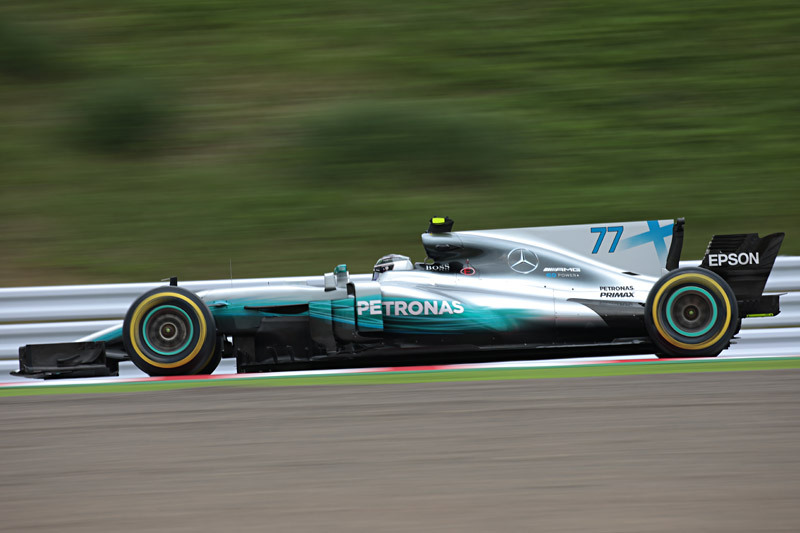 FP3でクラッシュしたが、そこからリカバリーして予選2位に入ったバルテリ・ボッタス選手（77号車 メルセデス）