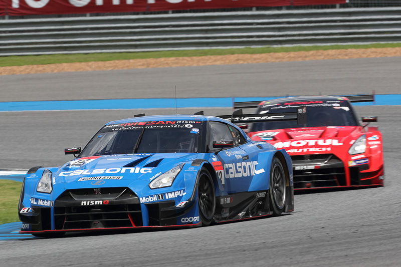 予選2番手に入った12号車「カルソニック IMPUL GT-R」（安田裕信/ヤン・マーデンボロー組、BS）