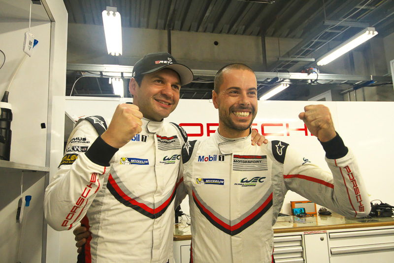 LMGTE Proクラスのポールを獲得した91号車 ポルシェ 911 RSRのリヒャルト・リエツ選手とフレデリック・マコヴィッキィ選手