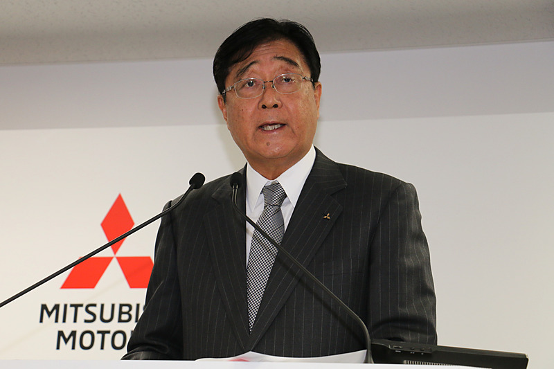 新しい中期経営計画「DRIVE FOR GROWTH」の発表会で登壇した三菱自動車工業株式会社 取締役社長 CEO 益子修氏