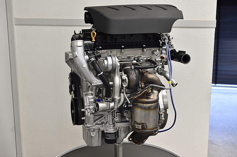 K14C型エンジンの単体モデル。最高出力103kW（140PS）/5500rpm、最大トルクは230Nm（23.4kgm）/2500-3500rpmを発生し、ターボにはウエストゲートバルブのノーマルクローズ制御を採用してアクセル操作に対するレスポンスを高めている