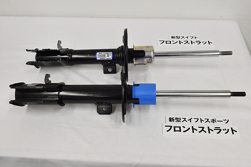 フロントストラット、リアショックアブソーバーをモンロー製に変更したほか、フロントのハブベアリング、リアのトーションビームなどを専用開発してサイズアップ。剛性を高めて運動性能や動的質感を高めている