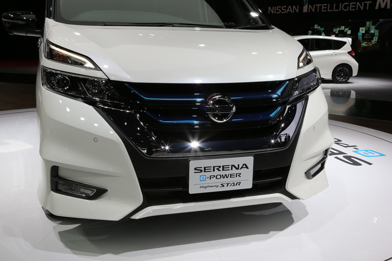 セレナ e-POWERのエクステリア。今回のショーでは内装の撮影は不可とのこと