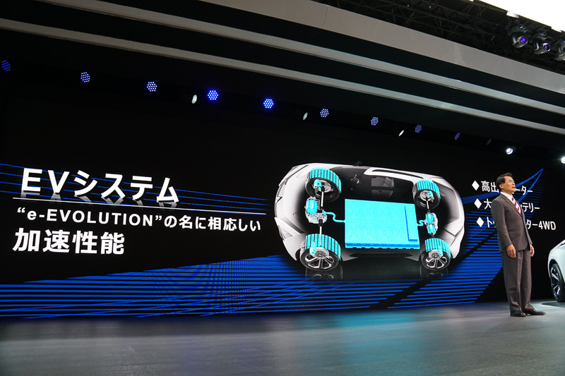 三菱自動車の強みとなるSUVや電動化技術を発展させた、技術的プロトタイプとしての提案となる「e-EVOLUTION CONCEPT」