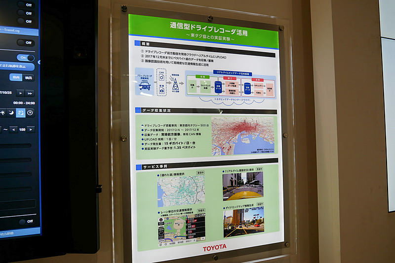 将来は、道路の車線単位の交通情報を提供する計画で、来春以降、実際にトヨタのカーナビアプリ「TCスマホナビ」この情報を活用したナビサービスを提供予定とのこと