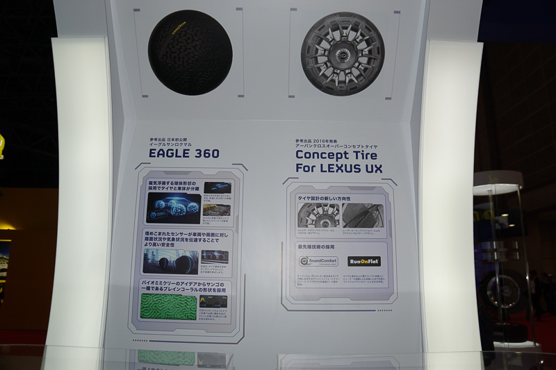 日本初公開の磁気浮揚する球形タイヤ「Eagle 360（イーグル　サンロクマル）」