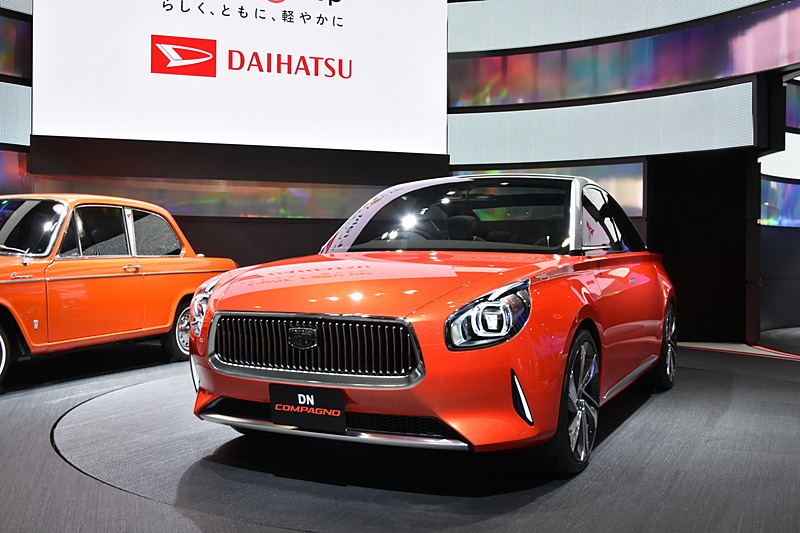 ダイハツ工業が出展していたコンセプトカー「DN COMPAGNO」。DNはダイハツ・ニューの略らしい