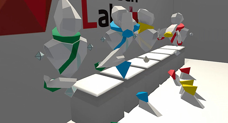 VR-HMDやポジショントラッキングデバイスを装着したり、ブリーフィングを受けるときからもうVR体験が始まっている！　CGで再現されたブリーフィングルームにまず驚こう