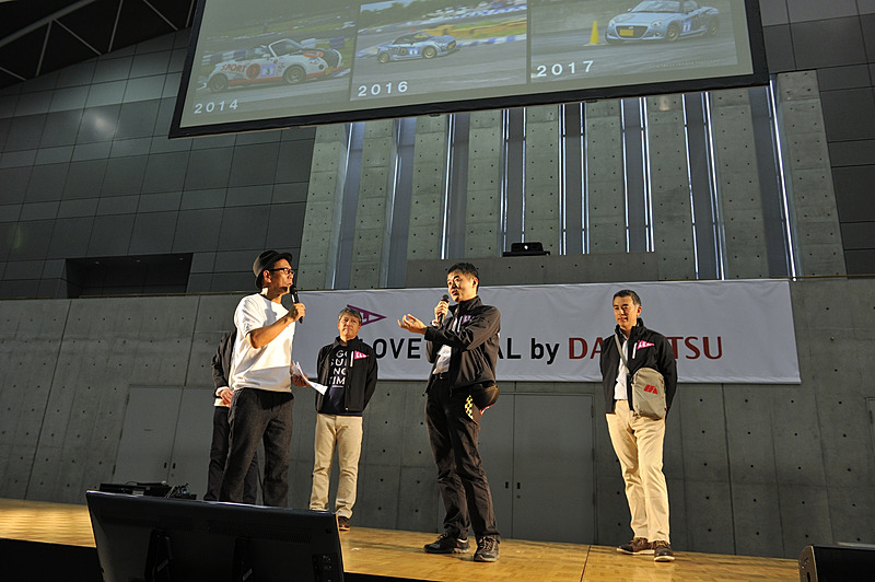 殿村氏はモータースポーツをやっているということで、よく走りに行く奈良県の名阪スポーツランドを挙げた。初代コペンから競技に参加していて新型はRobeで参加。その後、自身が企画したドレスフォーメーションの機能を生かし、外装をCeroへチェンジしている