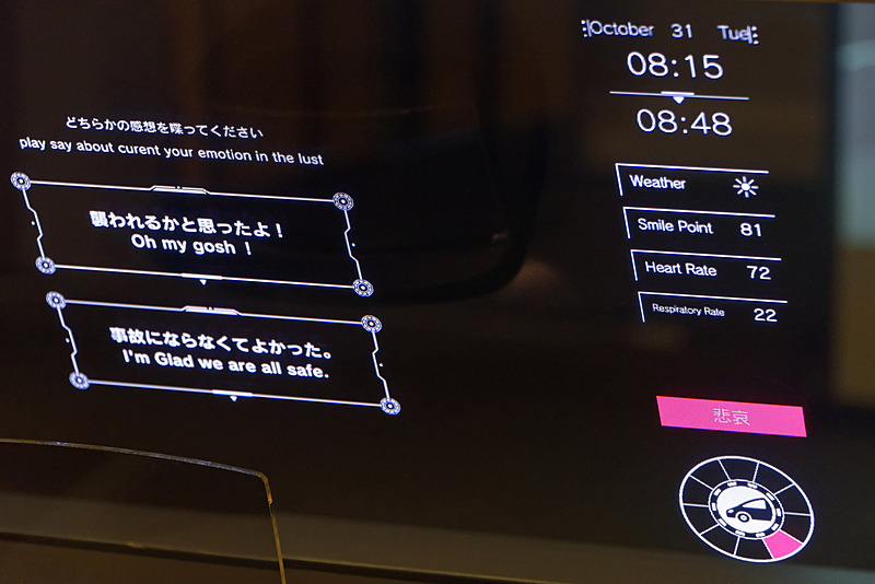 車外や車内の状況を把握するとともに運転中のドライバーの感情を読み取り、それに合わせてクルマが自発的に適切に応答、ドライバーと会話する。あるいはリラックスさせるために車内環境を調整するようなことも考えられているという