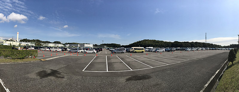 F1開催時に利用できる「みそのモータープール」はメチャクチャ広い