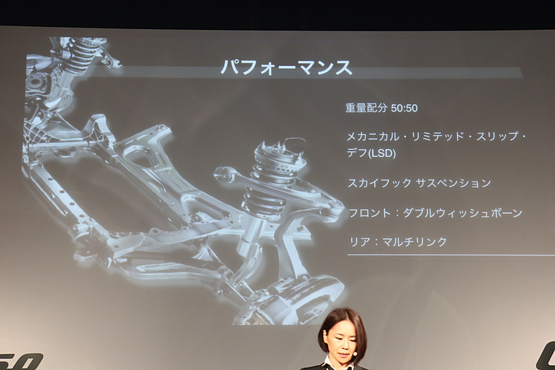 3代目ギブリの基本構成。マセラティ独自の「スカイフック」技術を持つサスペンションはフロントがダブルウィッシュボーン式、リアがマルチリンク式となる