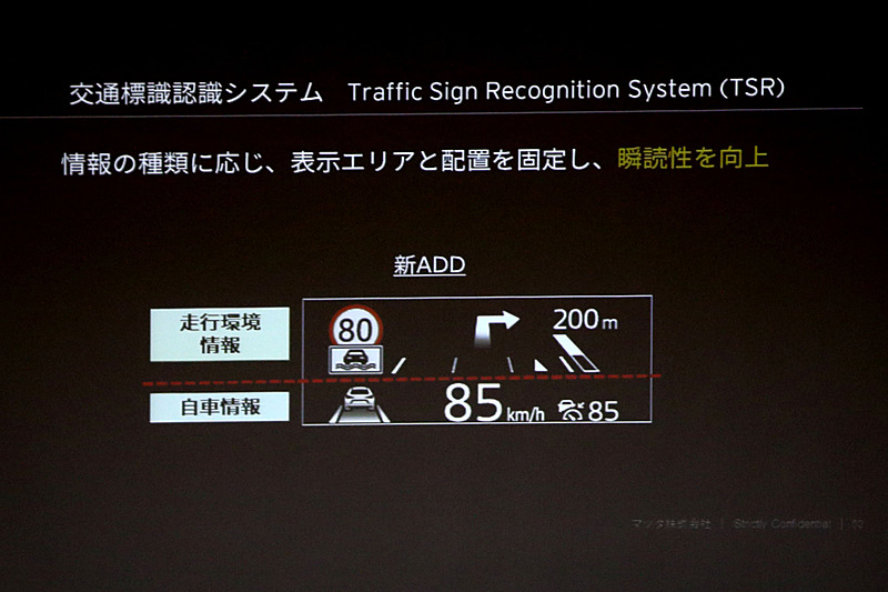 オプション設定のTSRは、ドライバーの瞬読性を向上させている