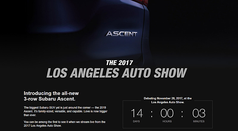 スバルオブアメリカのWebサイト