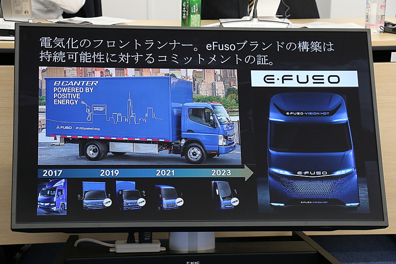 電動化技術をアピールする「eFuso」ブランドをさらに拡大させていく計画