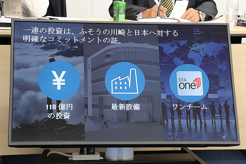 計118億円を投資して、川崎工場を今後も重要な生産拠点として運用していく