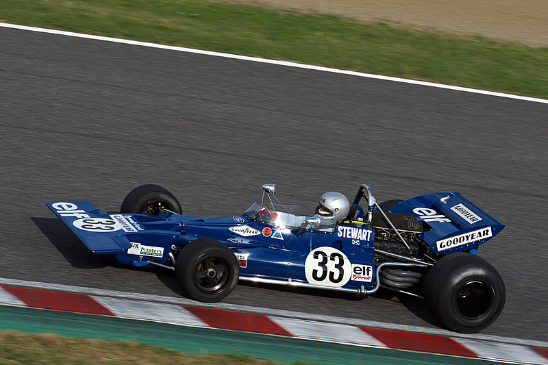 1970年のティレル001・フォード。ティレルが初めて内製したシャシー。1971年にジャッキー・スチュワートがチャンピオンになっている