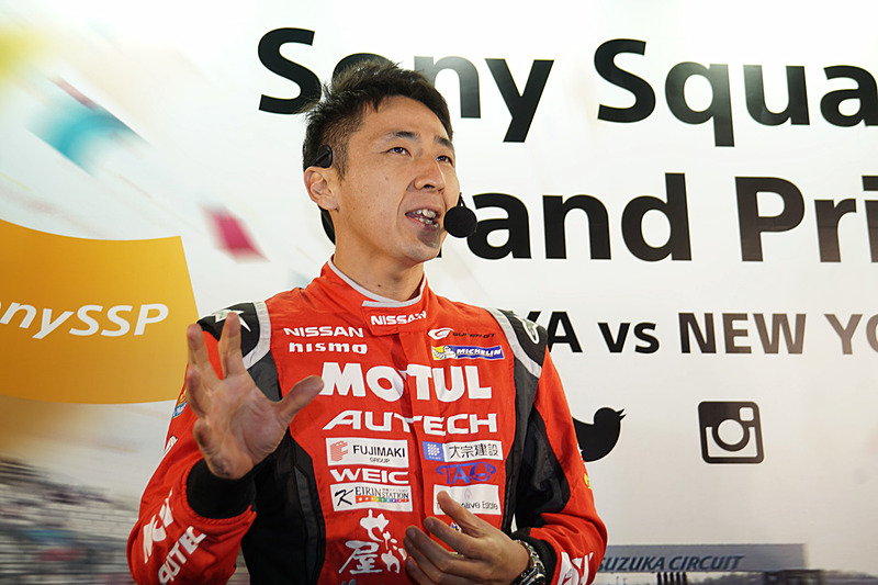 イベントに登場した松田次生選手とピエール北川氏