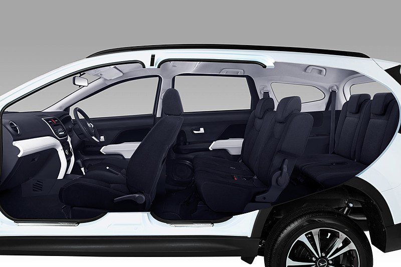「ダイナミック＆ハイクオリティ」をキーワードにしたSUVらしいデザインを採用。2人掛けの3列目シートを備える7人乗り仕様