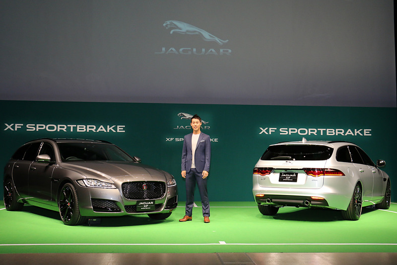 ジャガーのブランド・アンバサダーである錦織圭選手の登場に合わせ、XF スポーツブレイクをアンベール