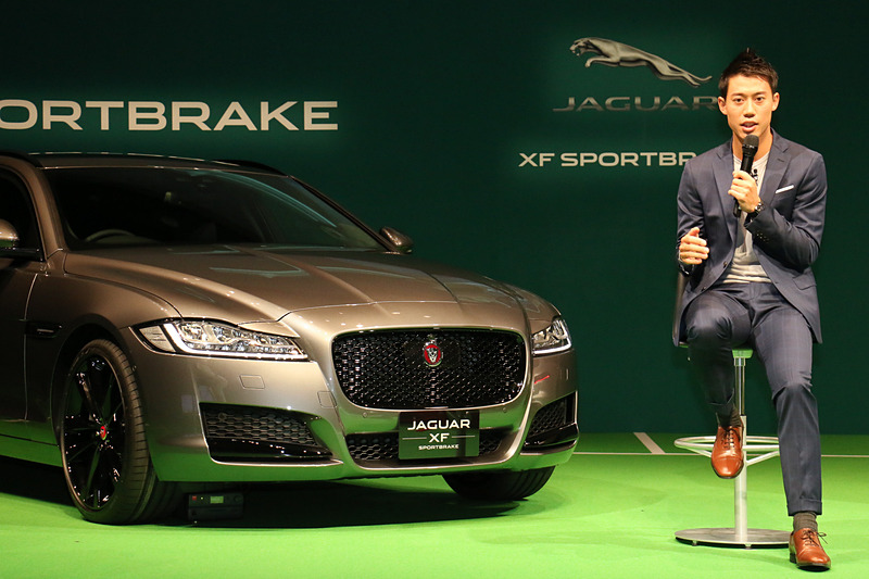 ジャガーの魅力について語り、F-PACEを「最高の相棒」と表現する錦織選手