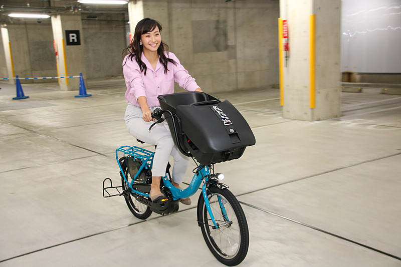 幼児乗車ができるPAS Kiss mini unを試乗中