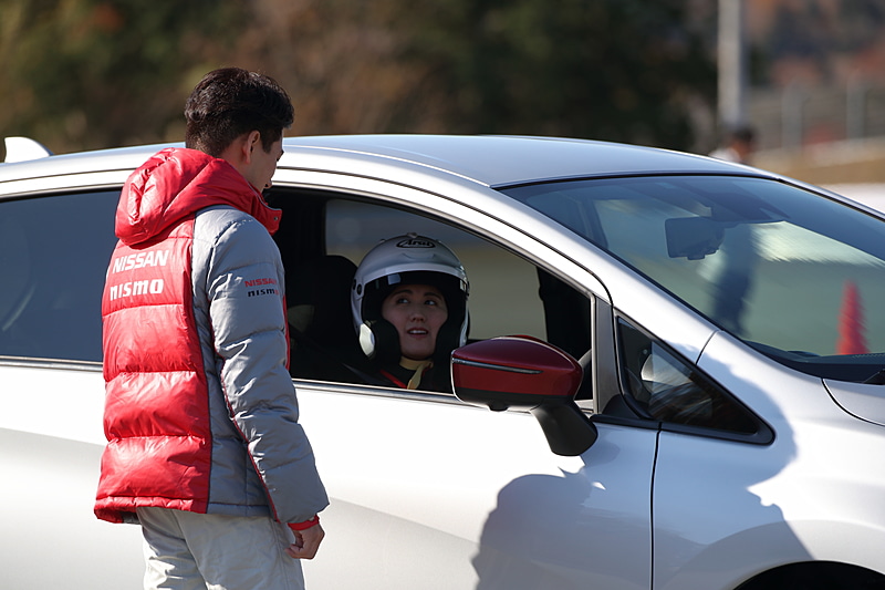 走行後に千代選手からアドバイスをいただいた