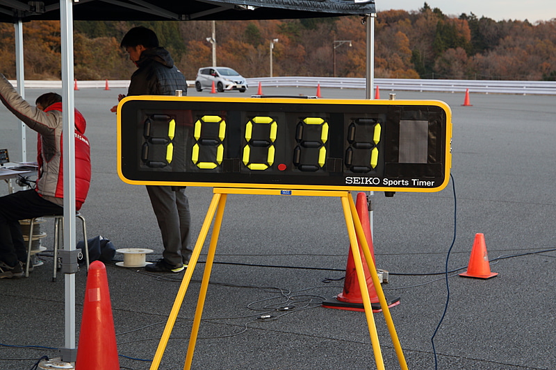 成績は1分0秒71で、参加者で唯一1分の壁を切ることはできなかった……。ちなみに、もっとも早いタイムは53秒05