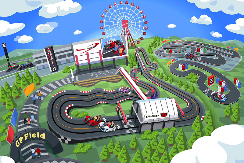 モートピア内「GPフィールド」エリアに新アトラクション「DUEL GP（デュエルジーピー）」が2018年3月3日オープン