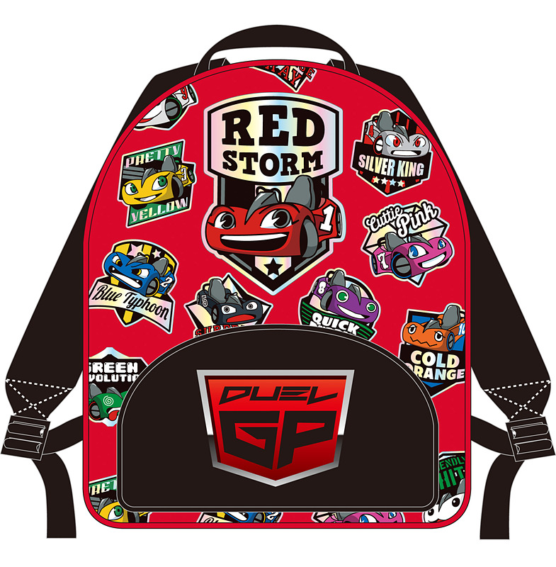 キャラクターをワッペン風のイラストにして集めた「リュック」