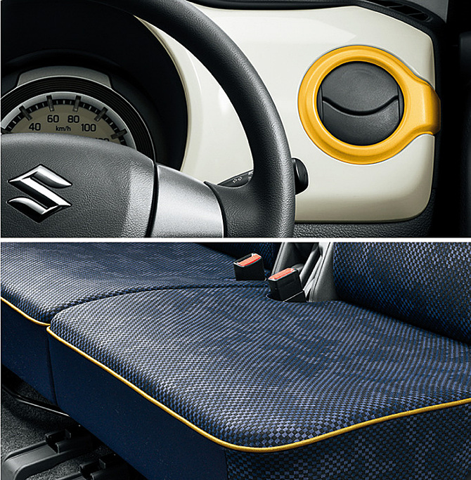 ボディカラーによって色が異なる専用色エアコンルーバーリング