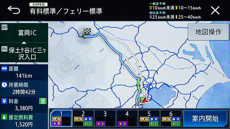 6ルートでもそれほど時間はかからない