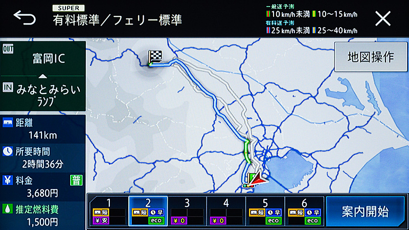 6ルートでもそれほど時間はかからない