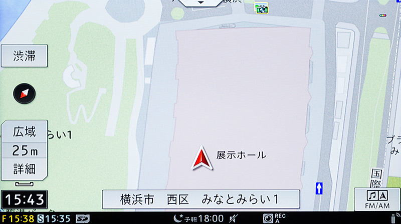 地下駐車場でもさすがの高精度。出口がピッタリなのが実は重要