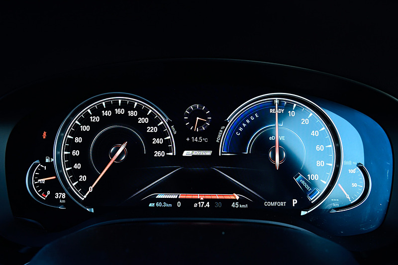 「Comfort」モード時のメーター