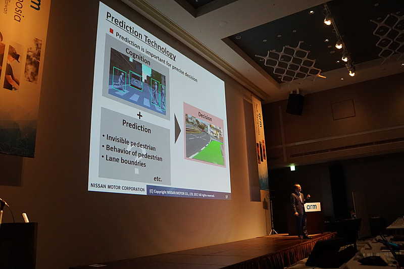 完全自動運転の実現には周囲を認識する機能のほか、周囲の人やクルマの動きを予測する機能も必要だという