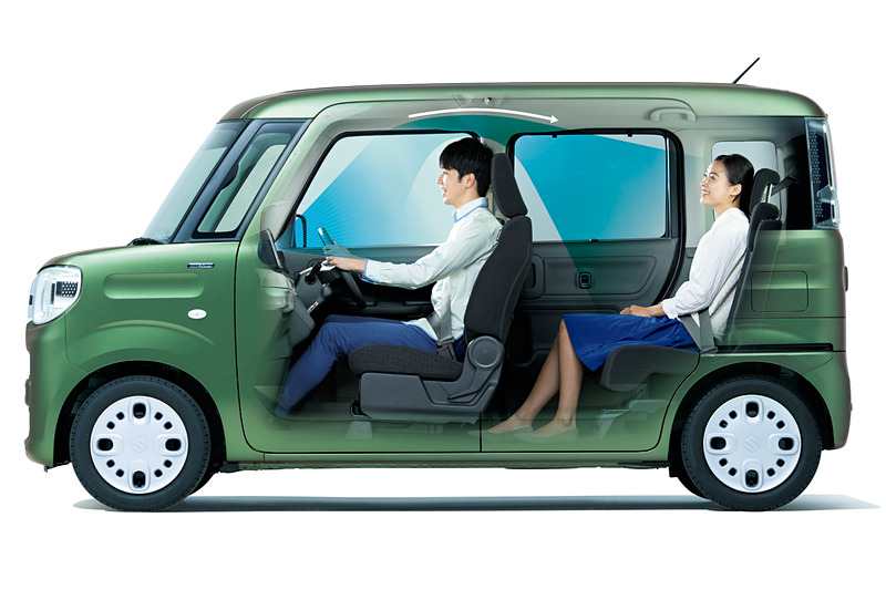 「スリムサーキュレーター」は、従来モデルより35mm拡大した1410mmの室内高に影響しないようスリム型のものとして、細いスリットから速い空気を送り出すことで、送風口の下の空気も一緒に流れるように工夫されている