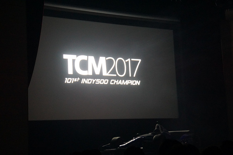 TCM2017のタイトルに続く“101st INDY500 CHAMPION”の文字が泣かせる