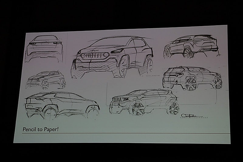 プレゼンテーションで示された新型コンパスのスケッチ