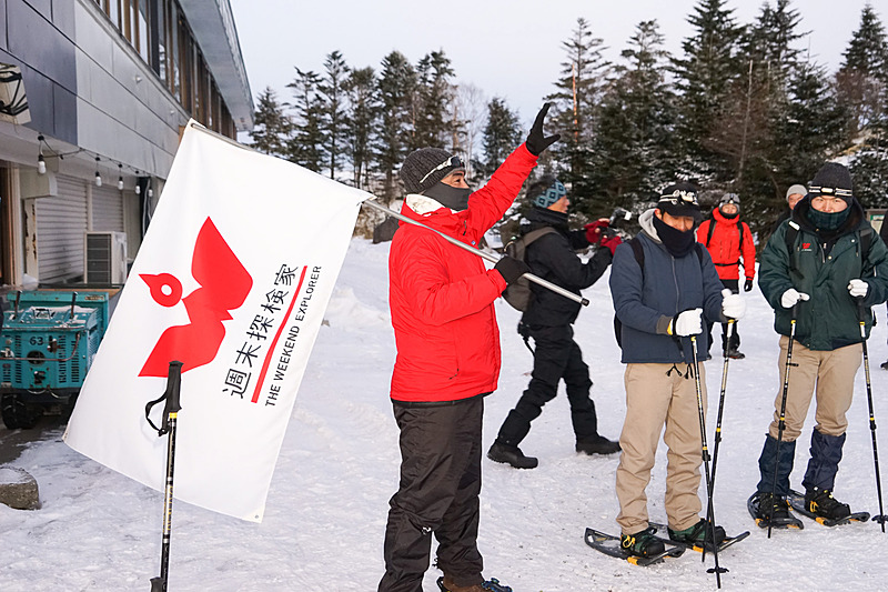田中ケン氏の先導で出発進行