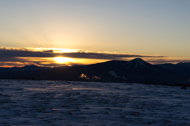 日の出の瞬間。この後からは急激に明るくなってくる