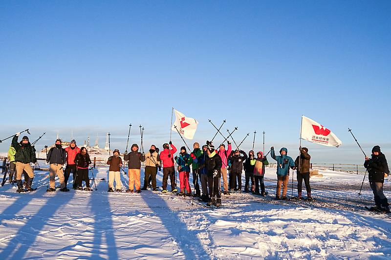 日の出で記念撮影