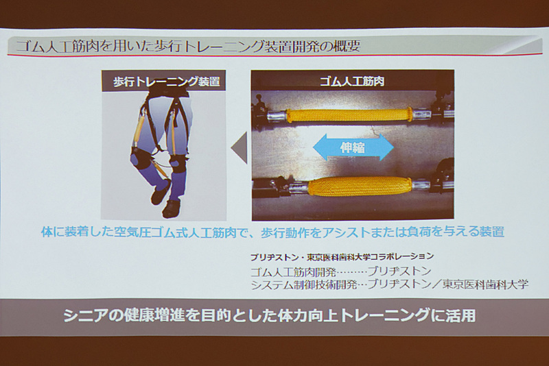 空気圧で収縮するマッキベン型人工筋肉としている