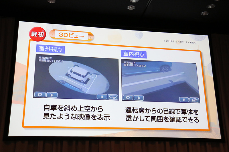 「全方位モニター用カメラパッケージ」の表示内容に、発進時の周囲確認などをサポートする「3Dビュー」を追加。エンジン始動時などに自動起動して周辺状況をセンターコンソールのナビ画面に表示して、障害物などがないかチェックできる