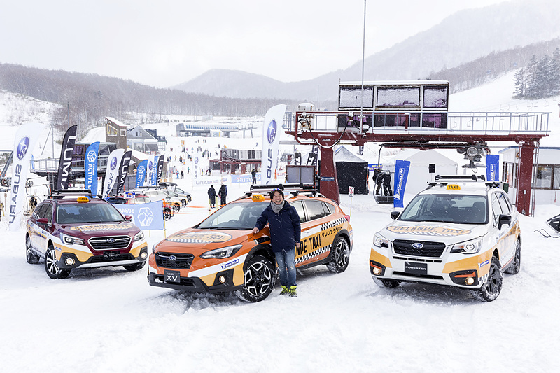 今シーズン最初のゲレンデタクシーのドライバーを務めたのは新井敏弘選手