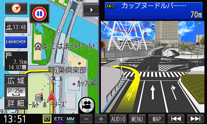 イラストによる案内図が用意されている交差点も