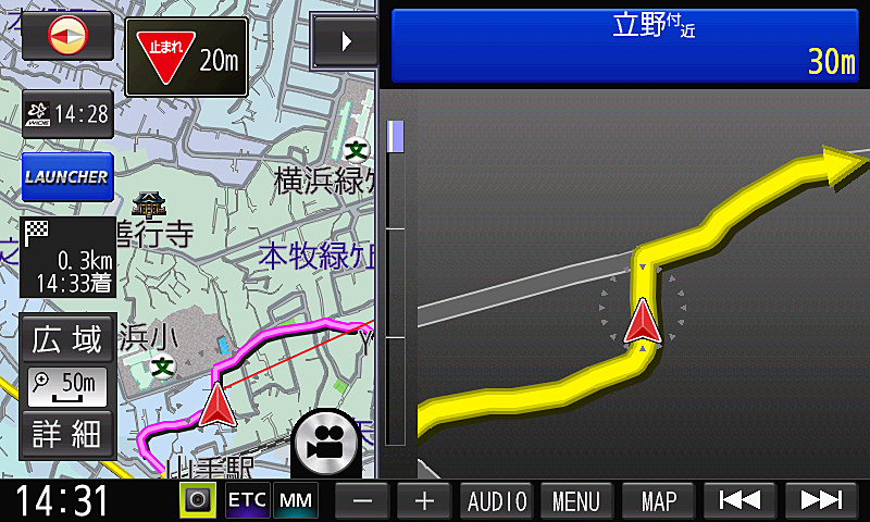 ここでも交差点拡大図が表示される