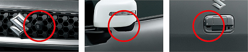全車オプション設定となる「全方位モニター」は、車両に取り付けた4つのカメラの映像で、周囲の状況を確認可能。これまでの俯瞰映像だけでなく、スズキの小型車として初めて3Dビュー機能も搭載された